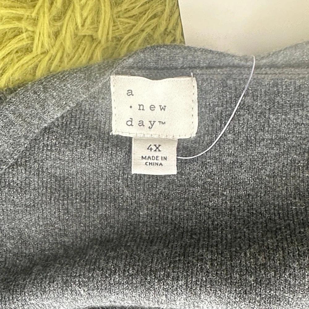 Charcoal Pleated Midi Sweater Dress - A New Day NWT Size 4X - Picture 5 of 7